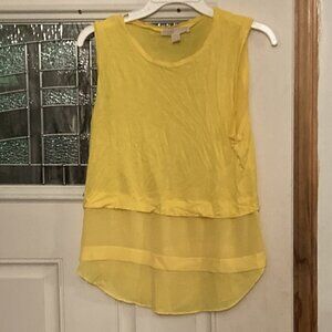 Michael Kors yellow sleeveless top sz small